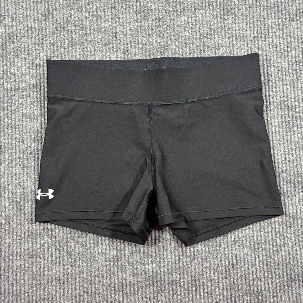 Under Armour Compression Shorts Women Large‎ Black Athletic Activewear 1360924